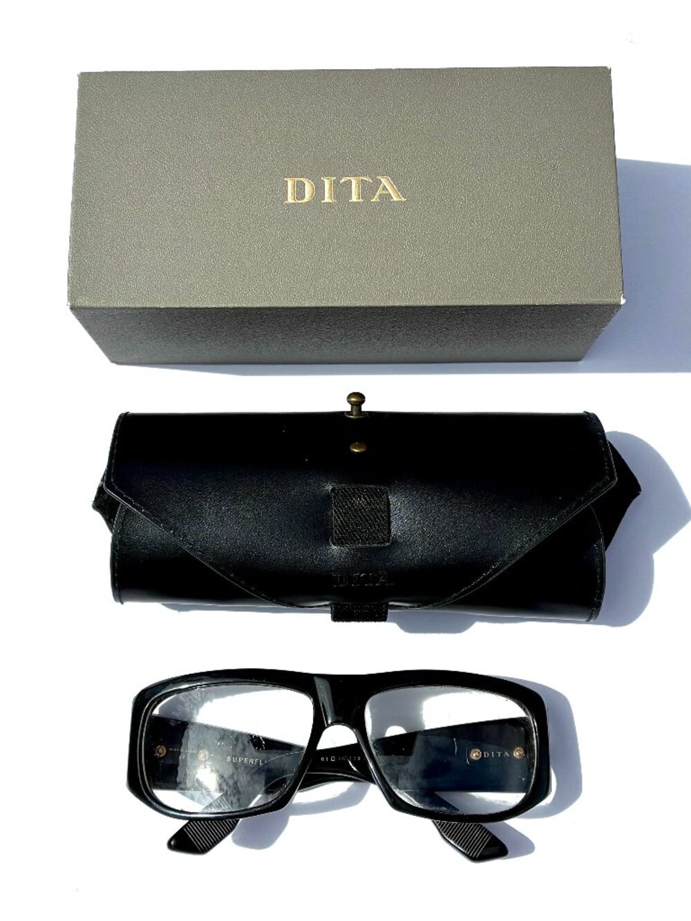 Luxury Eyewear DITA Superflight DTS133-61-01 Designer Frames Black Gold Case Box - Picture 11 of 13